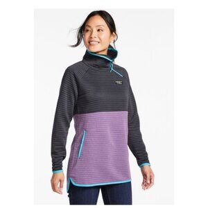 L.L.Bean Womens Airlight Knit Asymmetrical Quarter-Zip Tunic M petite Colorblock
